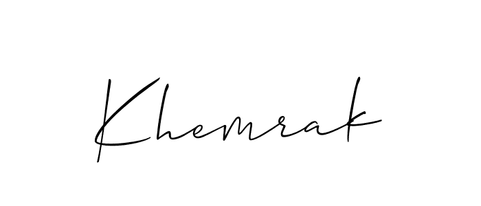 Similarly Allison_Script is the best handwritten signature design. Signature creator online .You can use it as an online autograph creator for name Khemrak. Khemrak signature style 2 images and pictures png