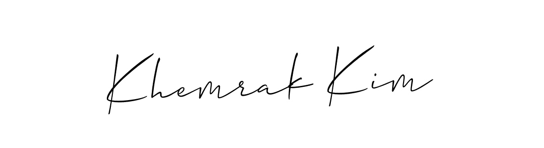 Make a short Khemrak Kim signature style. Manage your documents anywhere anytime using Allison_Script. Create and add eSignatures, submit forms, share and send files easily. Khemrak Kim signature style 2 images and pictures png