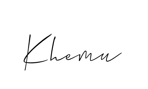 How to make Khemu signature? Allison_Script is a professional autograph style. Create handwritten signature for Khemu name. Khemu signature style 2 images and pictures png