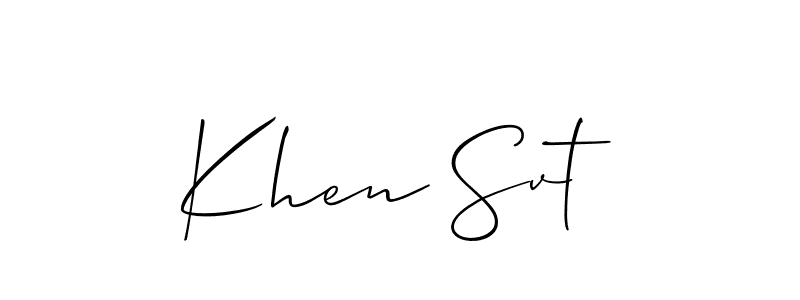 The best way (Allison_Script) to make a short signature is to pick only two or three words in your name. The name Khen Svt include a total of six letters. For converting this name. Khen Svt signature style 2 images and pictures png