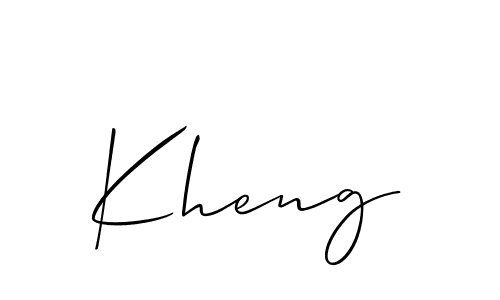 It looks lik you need a new signature style for name Kheng. Design unique handwritten (Allison_Script) signature with our free signature maker in just a few clicks. Kheng signature style 2 images and pictures png