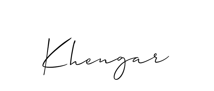 The best way (Allison_Script) to make a short signature is to pick only two or three words in your name. The name Khengar include a total of six letters. For converting this name. Khengar signature style 2 images and pictures png
