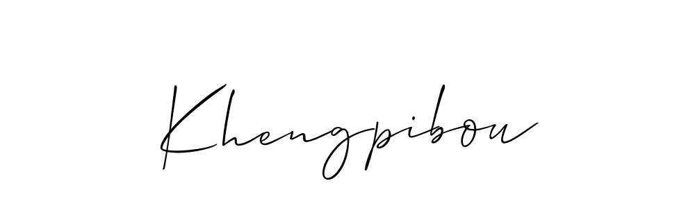 Make a beautiful signature design for name Khengpibou. With this signature (Allison_Script) style, you can create a handwritten signature for free. Khengpibou signature style 2 images and pictures png