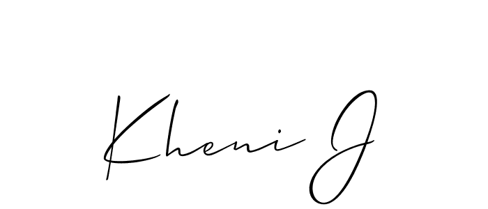 Design your own signature with our free online signature maker. With this signature software, you can create a handwritten (Allison_Script) signature for name Kheni J. Kheni J signature style 2 images and pictures png