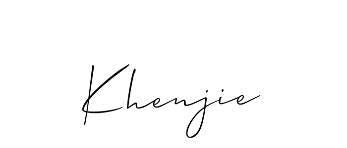 How to make Khenjie signature? Allison_Script is a professional autograph style. Create handwritten signature for Khenjie name. Khenjie signature style 2 images and pictures png