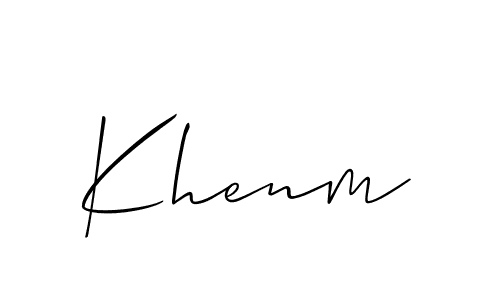 How to make Khenm signature? Allison_Script is a professional autograph style. Create handwritten signature for Khenm name. Khenm signature style 2 images and pictures png