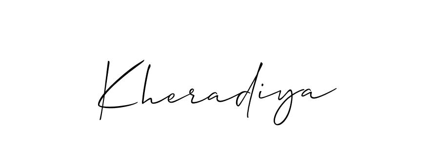 How to make Kheradiya name signature. Use Allison_Script style for creating short signs online. This is the latest handwritten sign. Kheradiya signature style 2 images and pictures png