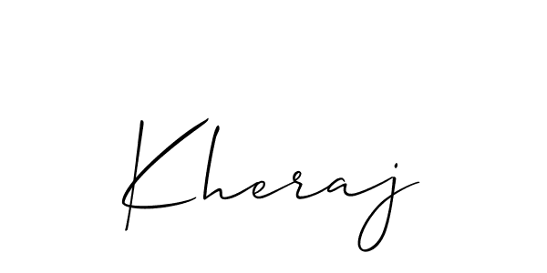 Allison_Script is a professional signature style that is perfect for those who want to add a touch of class to their signature. It is also a great choice for those who want to make their signature more unique. Get Kheraj name to fancy signature for free. Kheraj signature style 2 images and pictures png