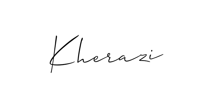 It looks lik you need a new signature style for name Kherazi. Design unique handwritten (Allison_Script) signature with our free signature maker in just a few clicks. Kherazi signature style 2 images and pictures png