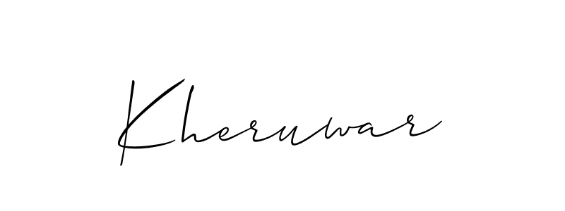 Use a signature maker to create a handwritten signature online. With this signature software, you can design (Allison_Script) your own signature for name Kheruwar. Kheruwar signature style 2 images and pictures png