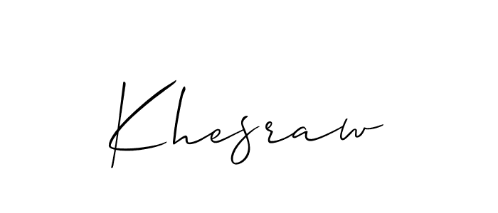 It looks lik you need a new signature style for name Khesraw. Design unique handwritten (Allison_Script) signature with our free signature maker in just a few clicks. Khesraw signature style 2 images and pictures png