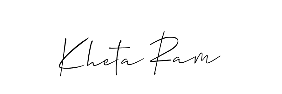 Make a beautiful signature design for name Kheta Ram. With this signature (Allison_Script) style, you can create a handwritten signature for free. Kheta Ram signature style 2 images and pictures png