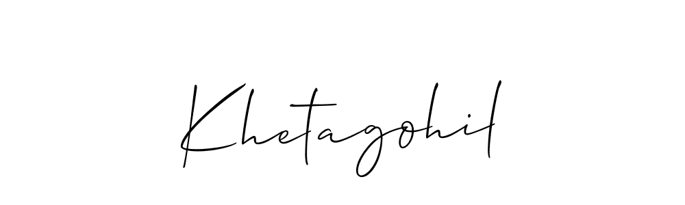 Design your own signature with our free online signature maker. With this signature software, you can create a handwritten (Allison_Script) signature for name Khetagohil. Khetagohil signature style 2 images and pictures png