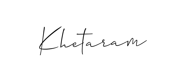 if you are searching for the best signature style for your name Khetaram. so please give up your signature search. here we have designed multiple signature styles  using Allison_Script. Khetaram signature style 2 images and pictures png