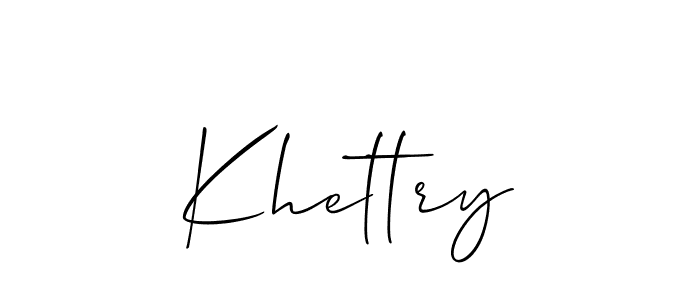 Use a signature maker to create a handwritten signature online. With this signature software, you can design (Allison_Script) your own signature for name Khettry. Khettry signature style 2 images and pictures png