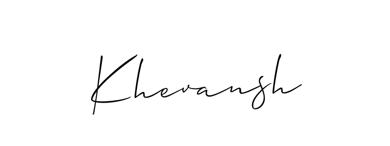 Create a beautiful signature design for name Khevansh. With this signature (Allison_Script) fonts, you can make a handwritten signature for free. Khevansh signature style 2 images and pictures png