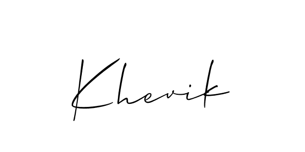 How to make Khevik signature? Allison_Script is a professional autograph style. Create handwritten signature for Khevik name. Khevik signature style 2 images and pictures png