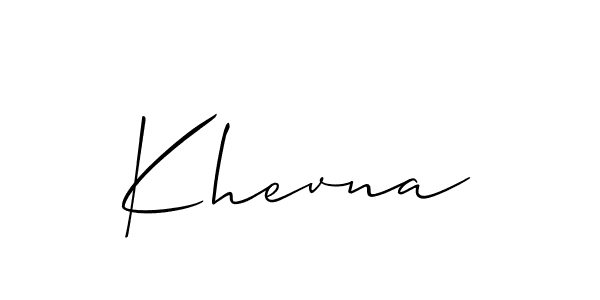 How to make Khevna signature? Allison_Script is a professional autograph style. Create handwritten signature for Khevna name. Khevna signature style 2 images and pictures png