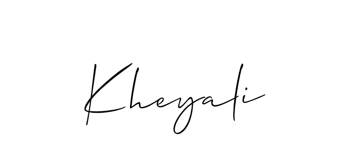 You should practise on your own different ways (Allison_Script) to write your name (Kheyali) in signature. don't let someone else do it for you. Kheyali signature style 2 images and pictures png