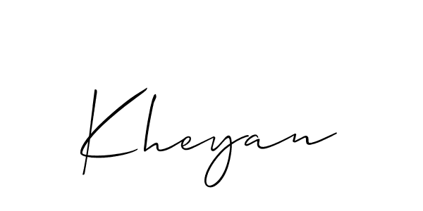 How to make Kheyan signature? Allison_Script is a professional autograph style. Create handwritten signature for Kheyan name. Kheyan signature style 2 images and pictures png