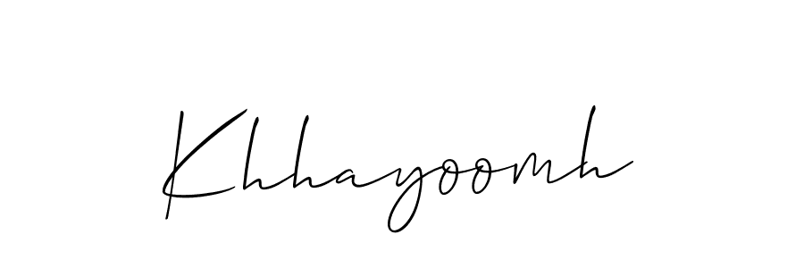 How to Draw Khhayoomh signature style? Allison_Script is a latest design signature styles for name Khhayoomh. Khhayoomh signature style 2 images and pictures png