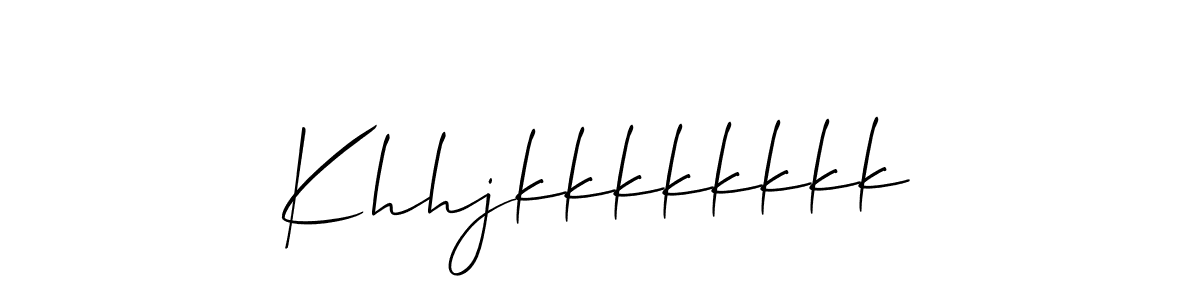 Allison_Script is a professional signature style that is perfect for those who want to add a touch of class to their signature. It is also a great choice for those who want to make their signature more unique. Get Khhjkkkkkkkk name to fancy signature for free. Khhjkkkkkkkk signature style 2 images and pictures png