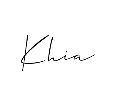 It looks lik you need a new signature style for name Khia. Design unique handwritten (Allison_Script) signature with our free signature maker in just a few clicks. Khia signature style 2 images and pictures png