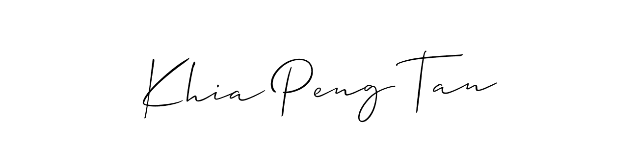 Make a short Khia Peng Tan signature style. Manage your documents anywhere anytime using Allison_Script. Create and add eSignatures, submit forms, share and send files easily. Khia Peng Tan signature style 2 images and pictures png