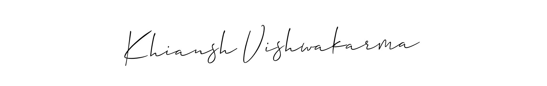 Make a short Khiansh Vishwakarma signature style. Manage your documents anywhere anytime using Allison_Script. Create and add eSignatures, submit forms, share and send files easily. Khiansh Vishwakarma signature style 2 images and pictures png