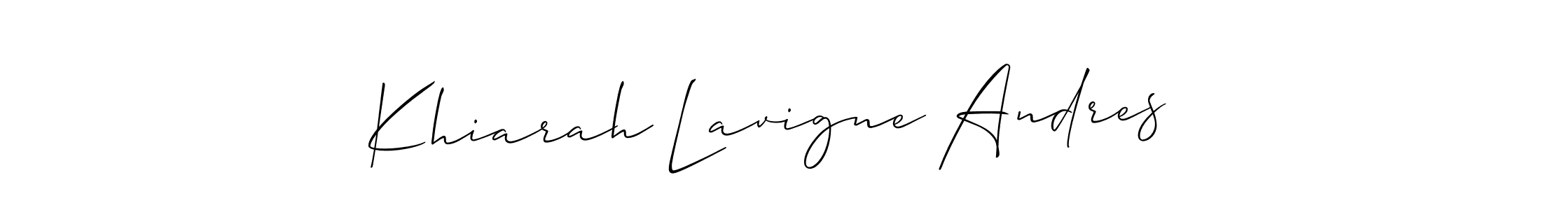 Make a beautiful signature design for name Khiarah Lavigne Andres. With this signature (Allison_Script) style, you can create a handwritten signature for free. Khiarah Lavigne Andres signature style 2 images and pictures png