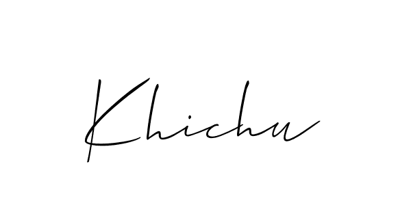 How to make Khichu name signature. Use Allison_Script style for creating short signs online. This is the latest handwritten sign. Khichu signature style 2 images and pictures png