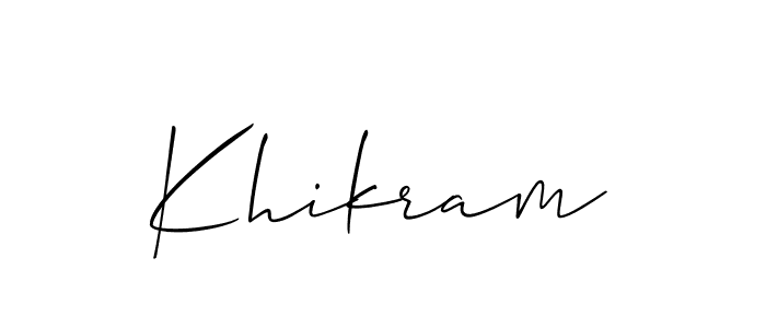 Once you've used our free online signature maker to create your best signature Allison_Script style, it's time to enjoy all of the benefits that Khikram name signing documents. Khikram signature style 2 images and pictures png