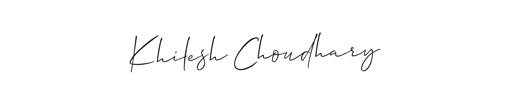 Make a beautiful signature design for name Khilesh Choudhary. With this signature (Allison_Script) style, you can create a handwritten signature for free. Khilesh Choudhary signature style 2 images and pictures png