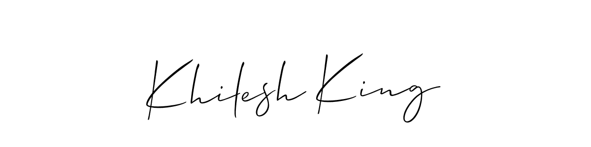 Similarly Allison_Script is the best handwritten signature design. Signature creator online .You can use it as an online autograph creator for name Khilesh King. Khilesh King signature style 2 images and pictures png