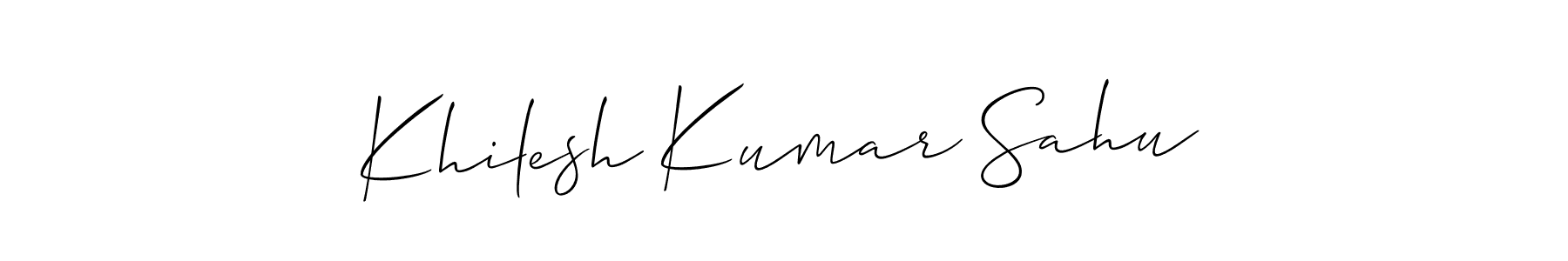 Design your own signature with our free online signature maker. With this signature software, you can create a handwritten (Allison_Script) signature for name Khilesh Kumar Sahu. Khilesh Kumar Sahu signature style 2 images and pictures png