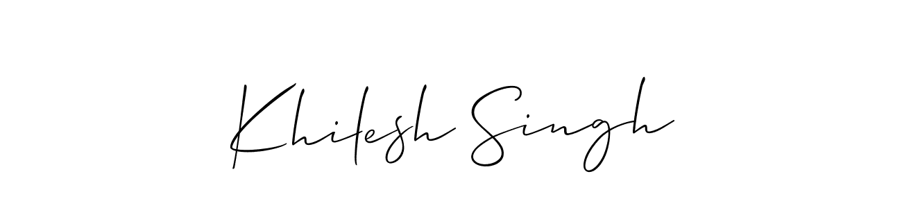 It looks lik you need a new signature style for name Khilesh Singh. Design unique handwritten (Allison_Script) signature with our free signature maker in just a few clicks. Khilesh Singh signature style 2 images and pictures png