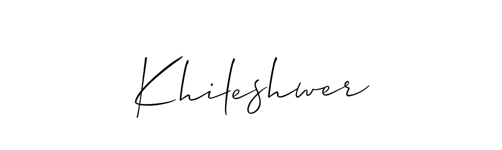 Also You can easily find your signature by using the search form. We will create Khileshwer name handwritten signature images for you free of cost using Allison_Script sign style. Khileshwer signature style 2 images and pictures png