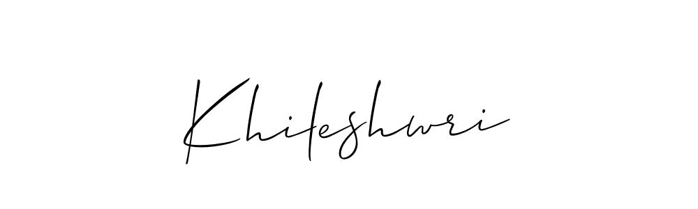 Make a short Khileshwri signature style. Manage your documents anywhere anytime using Allison_Script. Create and add eSignatures, submit forms, share and send files easily. Khileshwri signature style 2 images and pictures png