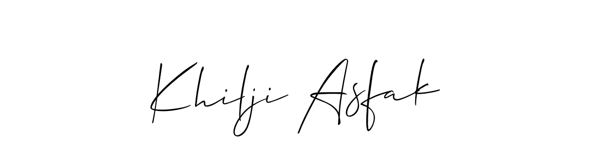 It looks lik you need a new signature style for name Khilji Asfak. Design unique handwritten (Allison_Script) signature with our free signature maker in just a few clicks. Khilji Asfak signature style 2 images and pictures png