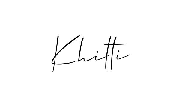 Allison_Script is a professional signature style that is perfect for those who want to add a touch of class to their signature. It is also a great choice for those who want to make their signature more unique. Get Khilti name to fancy signature for free. Khilti signature style 2 images and pictures png