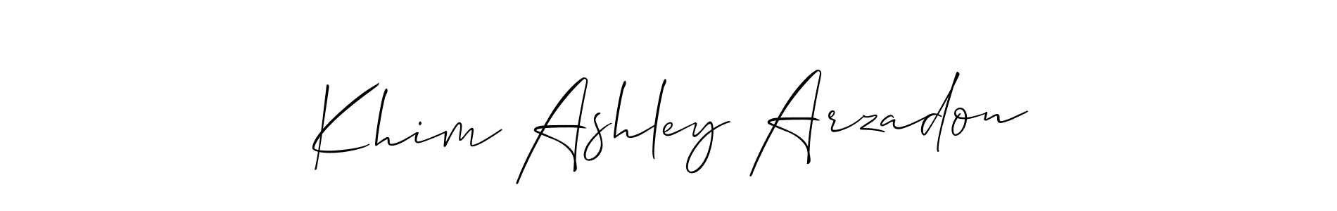 if you are searching for the best signature style for your name Khim Ashley Arzadon. so please give up your signature search. here we have designed multiple signature styles  using Allison_Script. Khim Ashley Arzadon signature style 2 images and pictures png