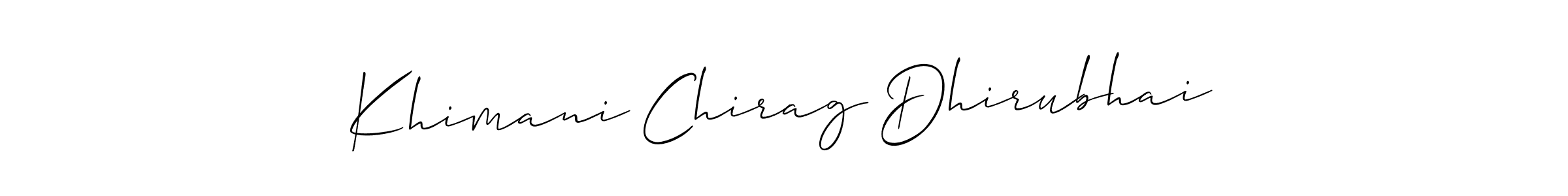 You should practise on your own different ways (Allison_Script) to write your name (Khimani Chirag Dhirubhai) in signature. don't let someone else do it for you. Khimani Chirag Dhirubhai signature style 2 images and pictures png