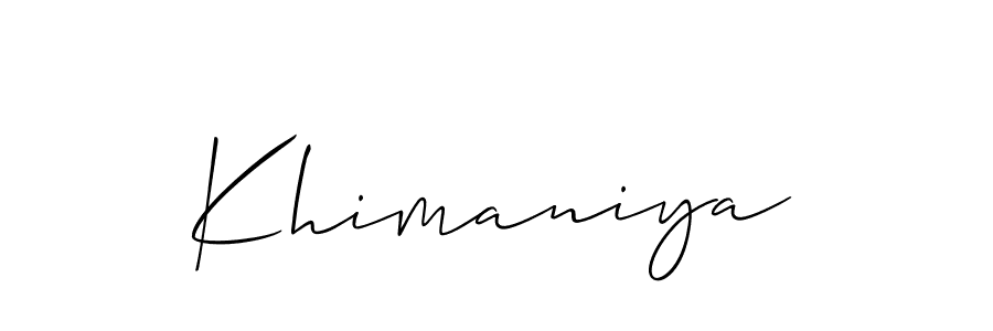 Once you've used our free online signature maker to create your best signature Allison_Script style, it's time to enjoy all of the benefits that Khimaniya name signing documents. Khimaniya signature style 2 images and pictures png