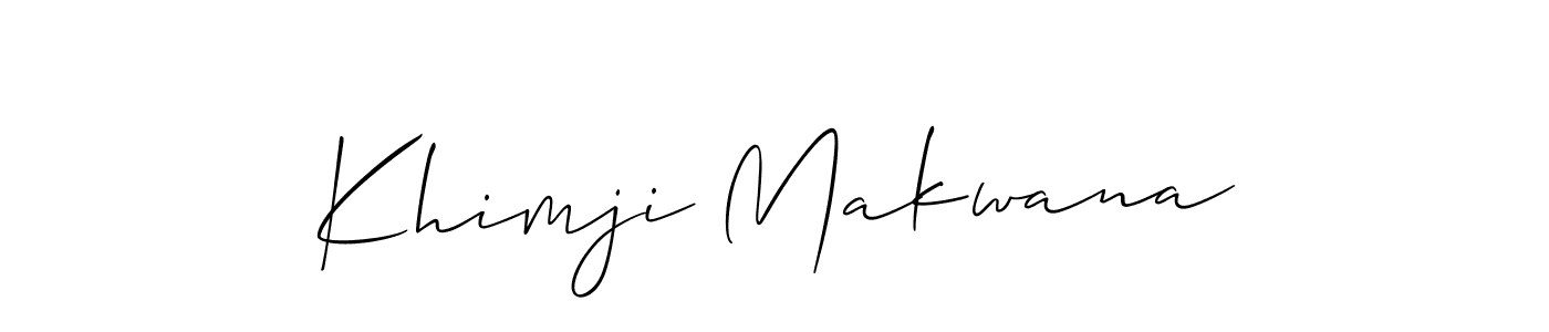 Khimji Makwana stylish signature style. Best Handwritten Sign (Allison_Script) for my name. Handwritten Signature Collection Ideas for my name Khimji Makwana. Khimji Makwana signature style 2 images and pictures png
