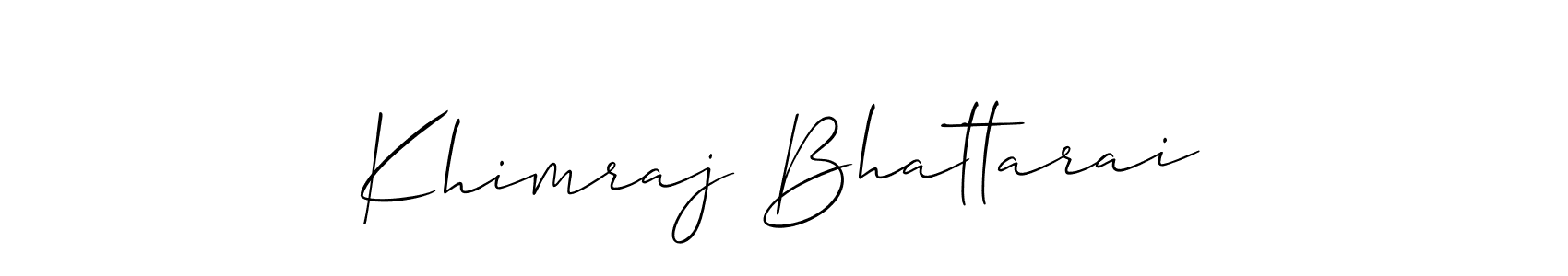 Also You can easily find your signature by using the search form. We will create Khimraj Bhattarai name handwritten signature images for you free of cost using Allison_Script sign style. Khimraj Bhattarai signature style 2 images and pictures png