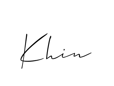 Similarly Allison_Script is the best handwritten signature design. Signature creator online .You can use it as an online autograph creator for name Khin. Khin signature style 2 images and pictures png