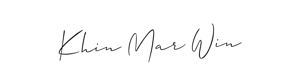Also we have Khin Mar Win name is the best signature style. Create professional handwritten signature collection using Allison_Script autograph style. Khin Mar Win signature style 2 images and pictures png