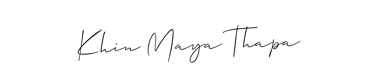 Make a short Khin Maya Thapa signature style. Manage your documents anywhere anytime using Allison_Script. Create and add eSignatures, submit forms, share and send files easily. Khin Maya Thapa signature style 2 images and pictures png