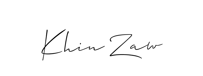 Design your own signature with our free online signature maker. With this signature software, you can create a handwritten (Allison_Script) signature for name Khin Zaw. Khin Zaw signature style 2 images and pictures png