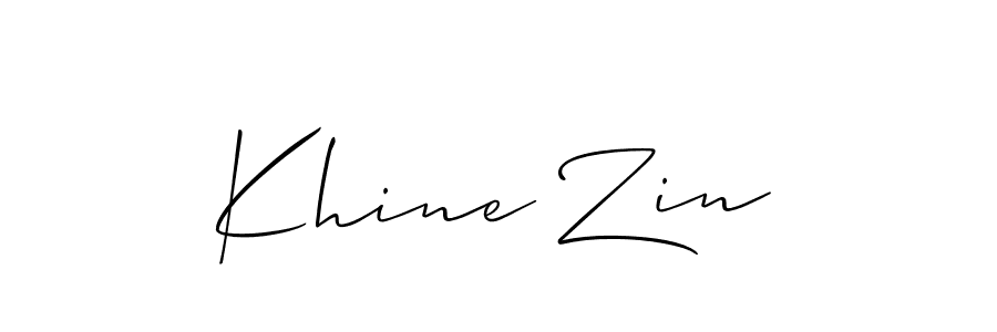 if you are searching for the best signature style for your name Khine Zin. so please give up your signature search. here we have designed multiple signature styles  using Allison_Script. Khine Zin signature style 2 images and pictures png